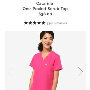 Figs pink Catarina One Pocket Scrub top